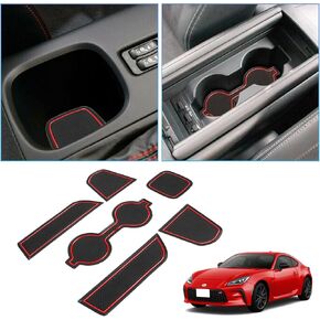 BIXUAN Interior Liner Accessories for 2022-2024 Toyota GR86 ZN8 /Subaru BRZ ZD8 Cup Holder Inserts Center Console Non-Slip Mats Door Pocket Arm Box Storage Pads Door Slot Mat White Trim