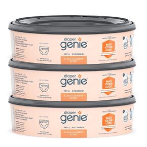 Diaper Genie Bags Refills 270 (Pack of 3) Clean Laundry Scent | Diaper Pail Refills with Max Odor Lock | Holds up to 810 Newborn Diapers