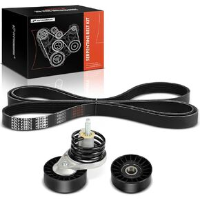 A-Premium Engine Serpentine Belt Drive Kit with Tensioner & Idler Pulley Compatible with Ford F-150 F150, F-250 F250, F-350 F350, Bronco, 1993 1994 1995 1996, 5.0L