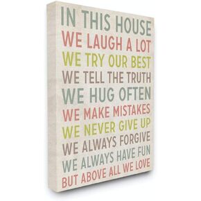 Stupell Home Décor In This House We Inspirational Art Wall Plaque, 16 x 1.5 x 20, Proudly Made in USA