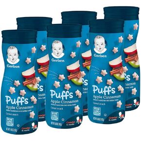 Gerber Baby Snacks Puffs Variety Pack, Banana & Strawberry Apple, 1.48 Ounce - 2 count of four packs, Package may vary, 1.48 Ounce (Pack of 8)