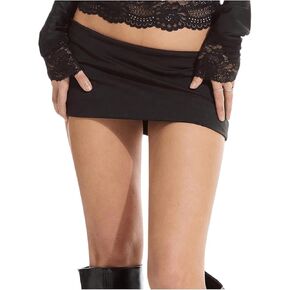 SOLY HUX Women's Sexy Mini Skirt Y2k Drop Waist Bodycon Party Clubwear Skirts Streetwear