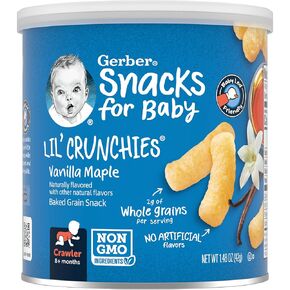 Gerber Snacks for Baby Value Pack, Lil Crunchies, Mild Cheddar & Veggie Dip, 1.48 Ounce (Pack of 8)