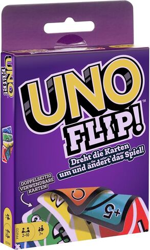 Mattel Games UNO FLIP! Family Card Game, with 112 Cards in a Sturdy Storage Tin, Makes a Great Game for 7 Year Olds and Up in Saudi Arabia