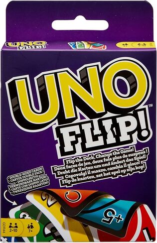 Mattel Games UNO FLIP! Family Card Game, with 112 Cards in a Sturdy Storage Tin, Makes a Great Game for 7 Year Olds and Up in Saudi Arabia