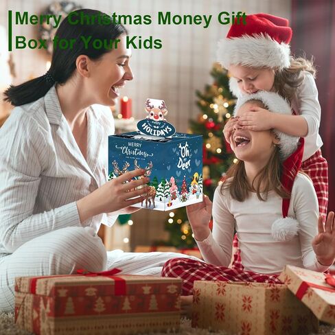 صندوق نقود عيد الميلاد المجيد لسحب الهدايا النقدية، صندوق هدايا مفاجئ لسحب أموال الرنة مع 50 قطعة من الأكياس الشفافة، صندوق هدايا مفاجئ للنساء والرجال، طريقة ممتعة ومحبة لتقديم هدية نقدية in Kuwait