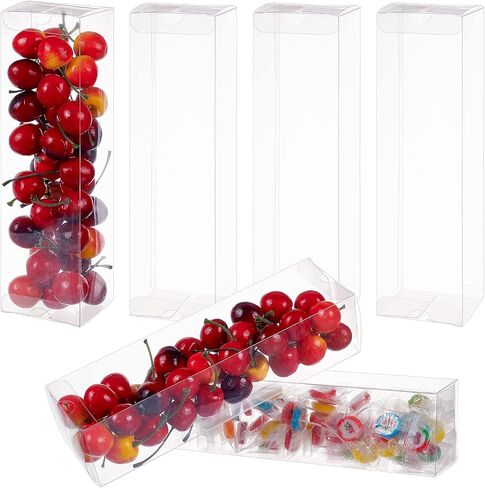 BENECREAT 30PCS 2.3x2.3x4 Film Covered Clear Plastic Party Favor Box for Wedding Party Decor, Choclates, Candy Cookies Favors, Mother's Day Festival Gift Packaging in Saudi Arabia