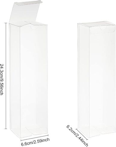 BENECREAT 30PCS 2.3x2.3x4 Film Covered Clear Plastic Party Favor Box for Wedding Party Decor, Choclates, Candy Cookies Favors, Mother's Day Festival Gift Packaging in Saudi Arabia