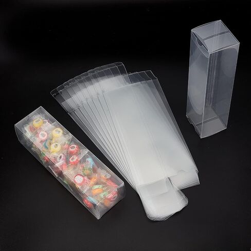 BENECREAT 30PCS 2.3x2.3x4 Film Covered Clear Plastic Party Favor Box for Wedding Party Decor, Choclates, Candy Cookies Favors, Mother's Day Festival Gift Packaging in Saudi Arabia