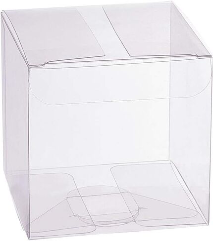 BENECREAT 30PCS 2.3x2.3x4 Film Covered Clear Plastic Party Favor Box for Wedding Party Decor, Choclates, Candy Cookies Favors, Mother's Day Festival Gift Packaging in Saudi Arabia