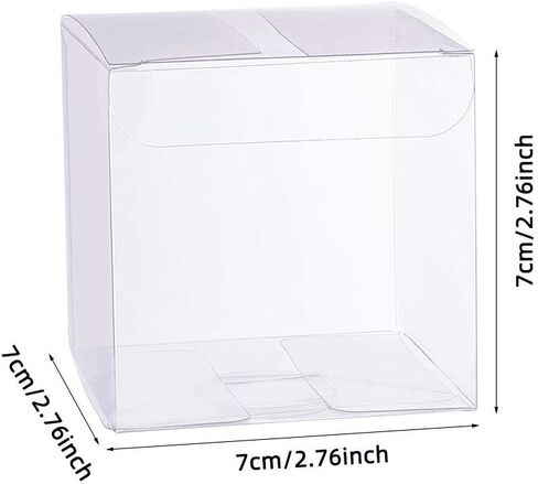 BENECREAT 30PCS 2.3x2.3x4 Film Covered Clear Plastic Party Favor Box for Wedding Party Decor, Choclates, Candy Cookies Favors, Mother's Day Festival Gift Packaging in Saudi Arabia