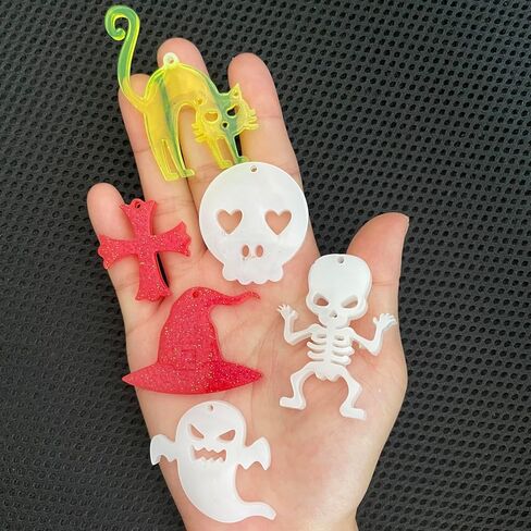 Szcel 2 قطعة حلق الهالوين قالب سيليكون مع فتحة 16 تجويف تابوت شبح جمجمة اليقطين الخفافيش العنكبوت شبكة هريرة قبعة مهرجان ديكور الحفلات سلسلة المفاتيح قلادة راتنجات الايبوكسي قالب DIY أداة صنع المجوهرات in Kuwait