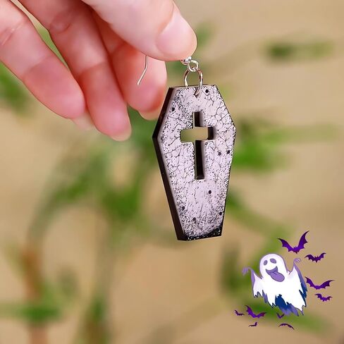 Szcel 2 قطعة حلق الهالوين قالب سيليكون مع فتحة 16 تجويف تابوت شبح جمجمة اليقطين الخفافيش العنكبوت شبكة هريرة قبعة مهرجان ديكور الحفلات سلسلة المفاتيح قلادة راتنجات الايبوكسي قالب DIY أداة صنع المجوهرات in Kuwait