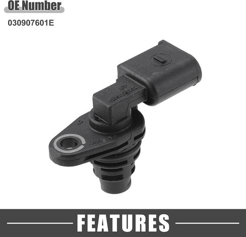 Camshaft Position Sensor No.030907601E Engine Crankshaft Position Sensor for Volkswagen Atlas 2018-2021 ABS Black in Saudi Arabia