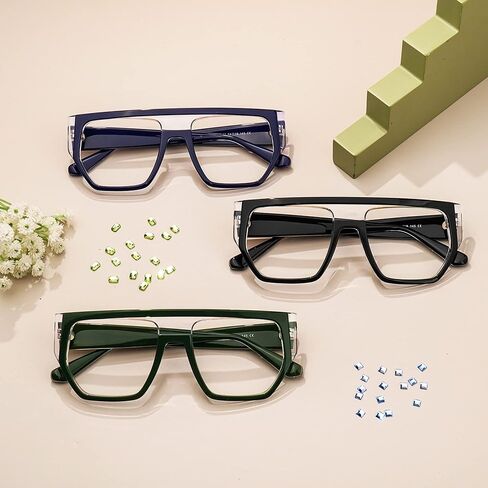 VOOGLAM Aviator Blue Light Blocking Glasses, Fashion Glasses Frame for Women Anti Eyestrain & UV in Saudi Arabia