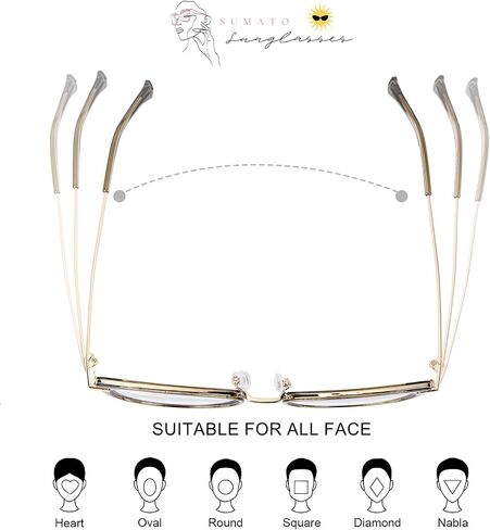 Sumato Oversized Cat Eye Blue Light Glasses Frame with Non-prescription Clear Lenses Eyewear for Women Men in Saudi Arabia