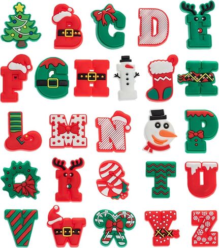 30,50,100 pcs Christmas Shoe Charms Fit for Clog Wristband Bracelet Decoration Santa Claus Pins Accessories for Women Men Kids Boy Girl Adult Birthday Christmas Party Favor Gifts in Saudi Arabia