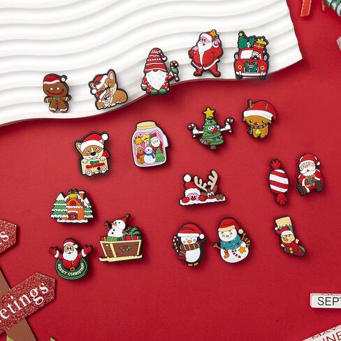 30,50,100 pcs Christmas Shoe Charms Fit for Clog Wristband Bracelet Decoration Santa Claus Pins Accessories for Women Men Kids Boy Girl Adult Birthday Christmas Party Favor Gifts in Saudi Arabia