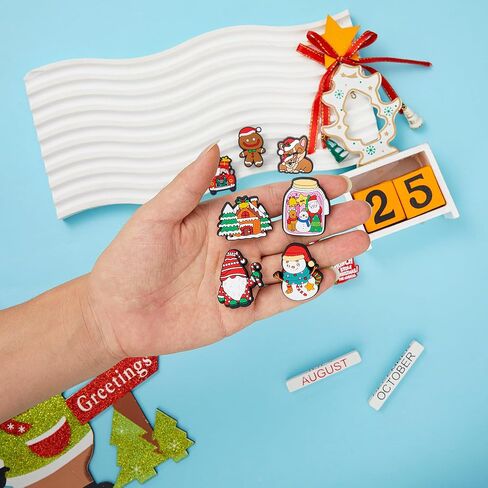 30,50,100 pcs Christmas Shoe Charms Fit for Clog Wristband Bracelet Decoration Santa Claus Pins Accessories for Women Men Kids Boy Girl Adult Birthday Christmas Party Favor Gifts in Saudi Arabia