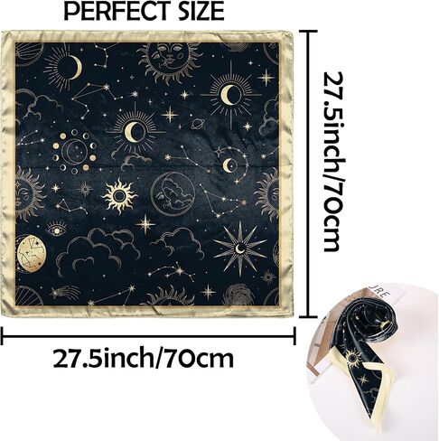 Scarf Silk Feeling Square Satin Head Hair Wrap 27.5 Inches Large Headwear Fashion Aesthetic Cute Decoration for Women Girls in Kuwait