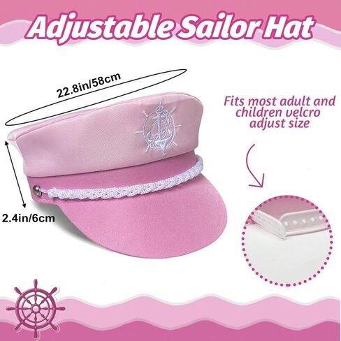 TOPORTY Captain Yacht Hat Nautical Hat Adjustable Anchor Skippers Cap Navy Marine Admiral Hat for Halloween Costume Accessory in Saudi Arabia