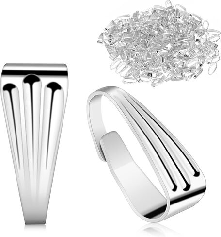 200 Pcs Pinch Bails for Pendants Pinch Bails Clasps Chain Connectors Pinch Bails for Jewelry Making Pendant Clasp Connectors Bails for Necklace Pendant Holder Pinch Bails Charm (Silver) in Saudi Arabia