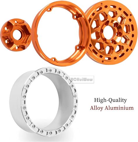 عجلات Beadlock RC مقاس 2.2 بوصة لـ 1/10 RC Crawler Axia1 SCX10 Capra، AMG 6x6، TRX4، Redcat Gen8 Everest Gen7 Pro، عجلات RC من سبائك الألومنيوم 2.2 عجلات Beadlock 2.2 إطارات Beadlock، 4 قطع، قوس قزح والتيتانيوم in Kuwait