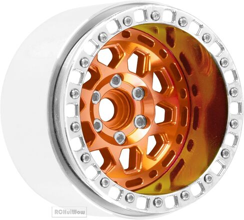 عجلات Beadlock RC مقاس 2.2 بوصة لـ 1/10 RC Crawler Axia1 SCX10 Capra، AMG 6x6، TRX4، Redcat Gen8 Everest Gen7 Pro، عجلات RC من سبائك الألومنيوم 2.2 عجلات Beadlock 2.2 إطارات Beadlock، 4 قطع، قوس قزح والتيتانيوم in Kuwait