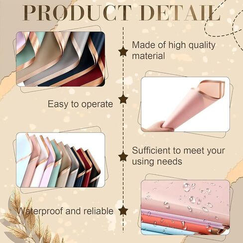 Tonsiv 20 Sheets Flower Wrapping Paper - Waterproof Floral Wrapping Paper Bouquet Wrapping Paper for Florist Supplies Packaging Paper for Wedding Birthday Gift - (23in*23in) in Saudi Arabia
