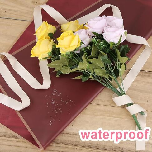 Tonsiv 20 Sheets Flower Wrapping Paper - Waterproof Floral Wrapping Paper Bouquet Wrapping Paper for Florist Supplies Packaging Paper for Wedding Birthday Gift - (23in*23in) in Saudi Arabia