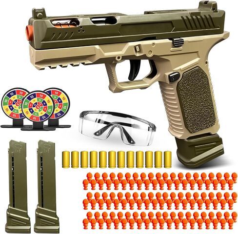Toy Gun, Semi-Automatic Shell Ejecting Toy Gun Pistol Automatic Reloading for Kid, Shooting Games Educational Model Toy Pistol to Cool Toys Gifts for Boys & Girls Ages 6+ in Saudi Arabia