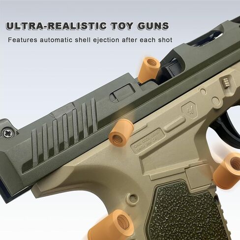 Toy Gun, Semi-Automatic Shell Ejecting Toy Gun Pistol Automatic Reloading for Kid, Shooting Games Educational Model Toy Pistol to Cool Toys Gifts for Boys & Girls Ages 6+ in Saudi Arabia