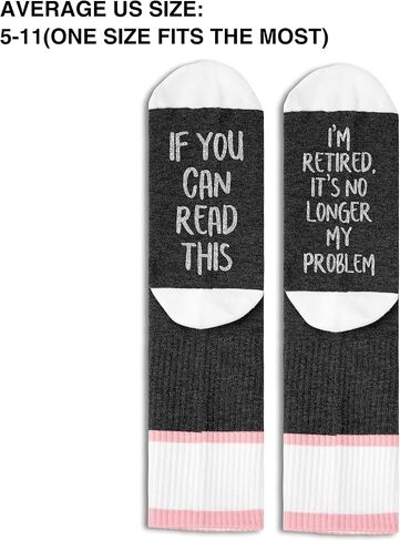 If You Can Read This The Queen Has Retired, Happy Retirement Gifts For Women Socks Size 5.5-11, Gifts for Families Friends on Birthday Thanksgiving Christmas Day - A53 in Kuwait