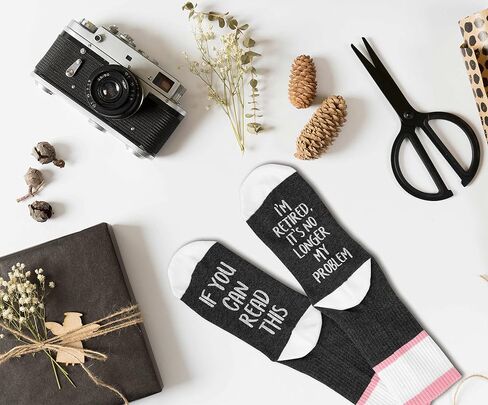 If You Can Read This The Queen Has Retired, Happy Retirement Gifts For Women Socks Size 5.5-11, Gifts for Families Friends on Birthday Thanksgiving Christmas Day - A53 in Kuwait