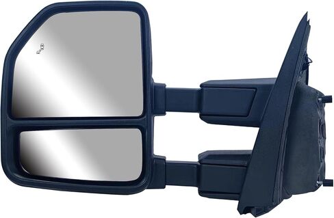 Replacement Driver Left Side Door Towing Mirror Power and Heated with Signal Light and BLIS Textured and Chrome Back Cover For Ford F-150 F-250 F-350 F-450 F-550 Super Duty from 2015 to 2024 in Saudi Arabia