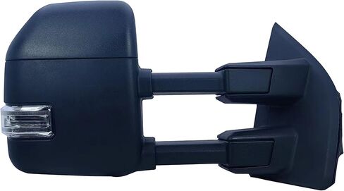 مرآة سحب للباب الأيسر للسائق بديلة تعمل بالطاقة وتسخن مع ضوء إشارة وغطاء خلفي من الكروم ومزخرف BLIS لسيارة Ford F-150 F-250 F-350 F-450 F-550 Super Duty من 2015 إلى 2024 in Kuwait