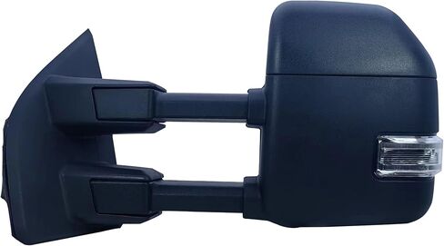 Replacement Driver Left Side Door Towing Mirror Power and Heated with Signal Light and BLIS Textured and Chrome Back Cover For Ford F-150 F-250 F-350 F-450 F-550 Super Duty from 2015 to 2024 in Saudi Arabia