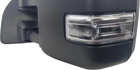 Replacement Driver Left Side Door Towing Mirror Power and Heated with Signal Light and BLIS Textured and Chrome Back Cover For Ford F-150 F-250 F-350 F-450 F-550 Super Duty from 2015 to 2024 in Saudi Arabia