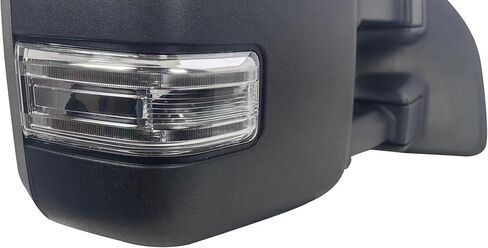 مرآة سحب للباب الأيسر للسائق بديلة تعمل بالطاقة وتسخن مع ضوء إشارة وغطاء خلفي من الكروم ومزخرف BLIS لسيارة Ford F-150 F-250 F-350 F-450 F-550 Super Duty من 2015 إلى 2024 in Kuwait