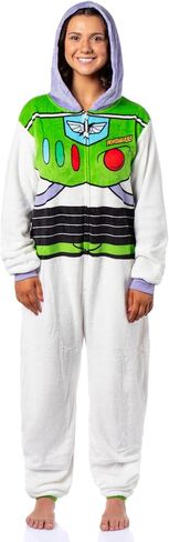 Disney Toy Story Adult Buzz Lightyear Hooded One Piece Costume Fleece Pajama Union Suit For Men and Women in Kuwait