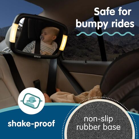 Onco Baby Car Mirror Rear-facing - Platinum Award Winning Car Mirror Baby Rear Facing Seat, Baby Essentials for Newborn, 100% Shatterproof Baby Mirror for Car, 360° Car Seat Mirror Rear Facing Infant in Saudi Arabia