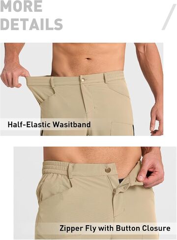 Men's Hiking Stretch Pants Lightweight Work Pants Waterproof Tactical Ripstop Cargo Pants in Saudi Arabia