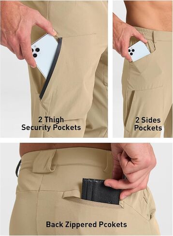 Men's Hiking Stretch Pants Lightweight Work Pants Waterproof Tactical Ripstop Cargo Pants in Saudi Arabia