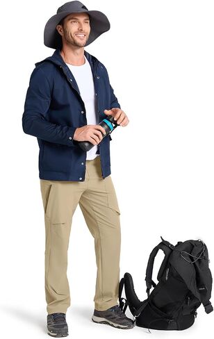 Men's Hiking Stretch Pants Lightweight Work Pants Waterproof Tactical Ripstop Cargo Pants in Saudi Arabia