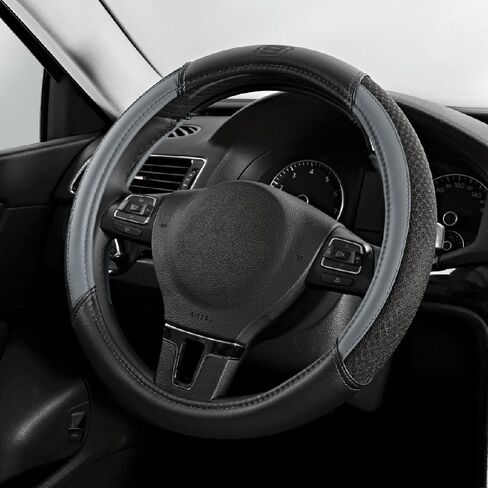 Skechers Steering Wheel Cover,Air Cool Mesh Leather Steering Wheel Cover Universal Fit 14" 1/2-15" Car Wheel Protector for Men Women Fit Suvs,Vans,Sedans,Car,Trucks,Gray in Saudi Arabia