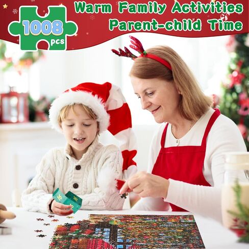 Christmas Puppies Advent Calendar 2024 Jigsaw Puzzle - 24 Boxes Packing 1008 Pieces Holiday Puzzle for Adults and Kids, Christmas Countdown Puzzles Gift Decorations 27.5inx19.7in in Saudi Arabia