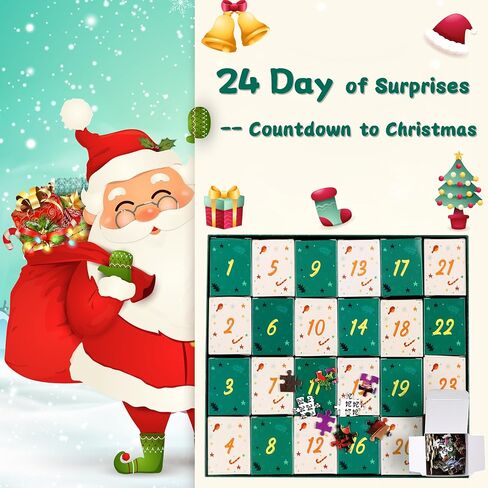 Christmas Puppies Advent Calendar 2024 Jigsaw Puzzle - 24 Boxes Packing 1008 Pieces Holiday Puzzle for Adults and Kids, Christmas Countdown Puzzles Gift Decorations 27.5inx19.7in in Saudi Arabia