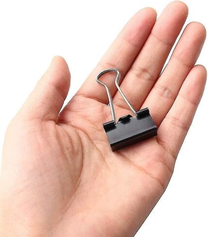 مجموعة KUJOBUY من مشابك المجلدات الصغيرة مقاس 1/2 بوصة باللون الأسود 12/صندوق 12 قطعة من المشابك الصغيرة للمكتب باللون الأسود مثالية لإعادة استخدام مشابك المجلدات الصغيرة المتوسطة ومشابك المكتب ومشبك الورق in Kuwait