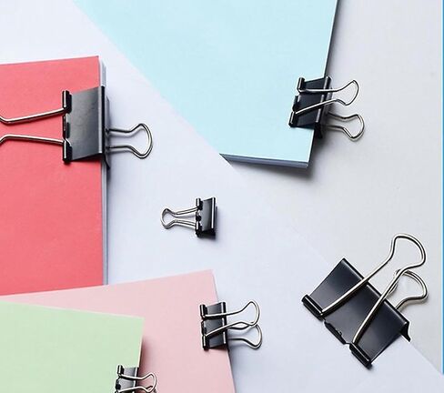 مجموعة KUJOBUY من مشابك المجلدات الصغيرة مقاس 1/2 بوصة باللون الأسود 12/صندوق 12 قطعة من المشابك الصغيرة للمكتب باللون الأسود مثالية لإعادة استخدام مشابك المجلدات الصغيرة المتوسطة ومشابك المكتب ومشبك الورق in Kuwait