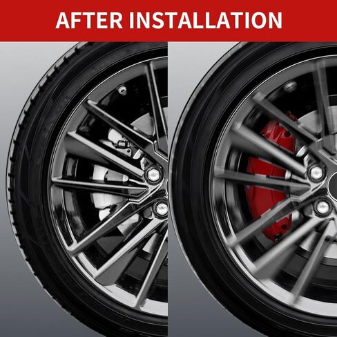 أغطية الفرجار متوافقة مع Toyota Camry 2019-2024 RAV4 2020-2024 17 بوصة 18 بوصة محور العجلة المناسب لفرجار فرامل السيارة الأمامي والخلفي مجموعة من 4 قطع باللون الأحمر in Kuwait